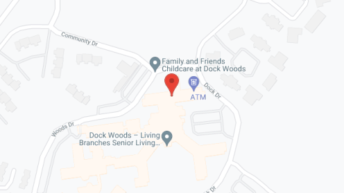 Map of the neighborhood around Dock Woods, a CCRC