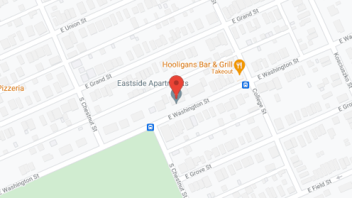 Map of the neighborhood around East Side Apartments