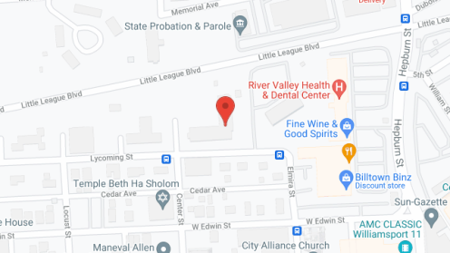 Map of the neighborhood around Williamsport Manor Apartments