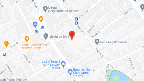 Map of the neighborhood around Olive Street Congregate