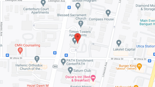 Map of the neighborhood around Timon Towers Apartments
