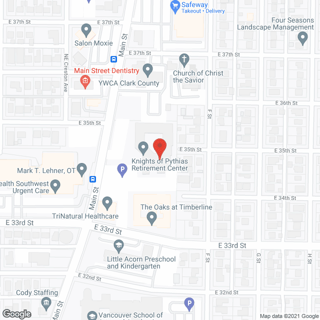 Oregon-Washington Phythian Hm in google map