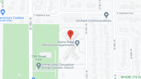 Map of the neighborhood around Alpine Ridge Retirement Apartments