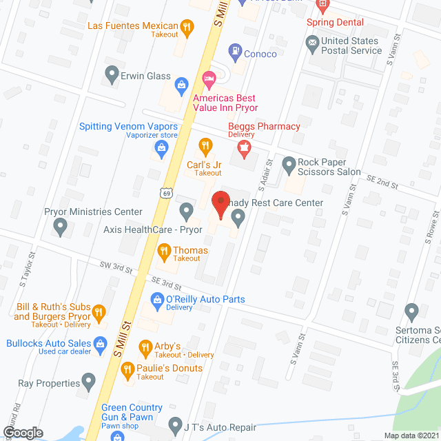 Shady Rest in google map