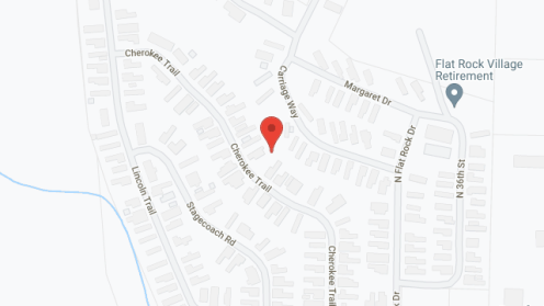 Map of the neighborhood around Flat Rock Village Retirement