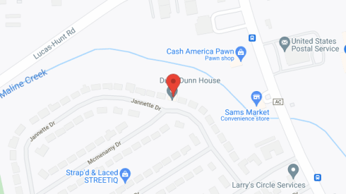 Map of the neighborhood around Dunn-Dunn House
