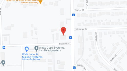 Map of the neighborhood around Curtiss Court