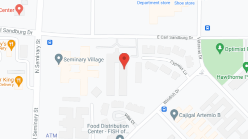 Map of the neighborhood around Seminary Estates and Villas