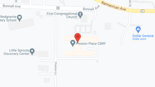 Map of the neighborhood around Preston Place CBRF