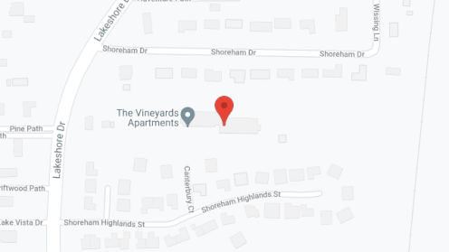 Map of the neighborhood around Vineyards Apartments