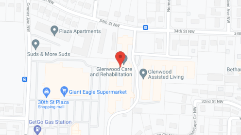 Map of the neighborhood around Glenwood Assisted Living