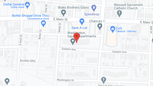 Map of the neighborhood around Washington Square Apartments