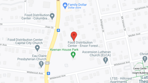 Map of the neighborhood around Ensor Forest
