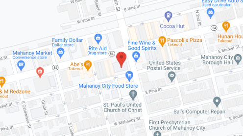 Map of the neighborhood around Mahanoy Elderly Housing