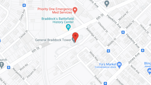 Map of the neighborhood around General Braddock Towers