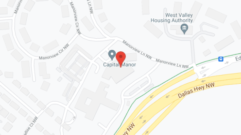 Map of the neighborhood around Capital Manor, a CCRC