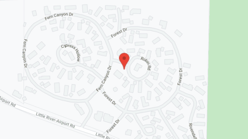 Map of the neighborhood around Woods