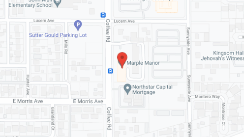 Map of the neighborhood around Marple Manor