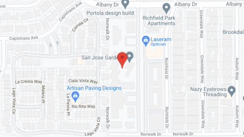 Map of the neighborhood around San Jose Gardens