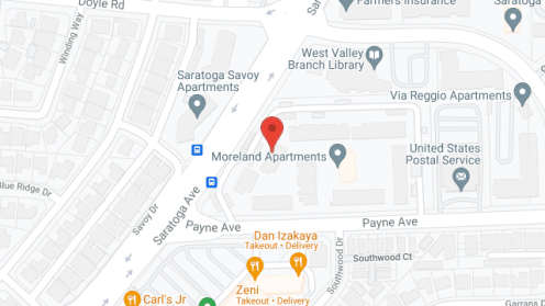 Map of the neighborhood around Moreland Apartments