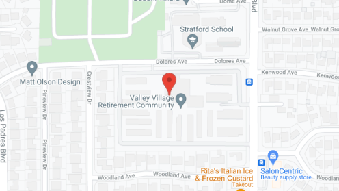 Map of the neighborhood around Valley Village
