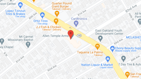 Map of the neighborhood around Allen Temple Arms l and ll