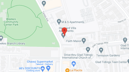Map of the neighborhood around Hayward Villa Apartments