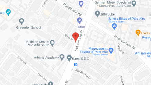 Map of the neighborhood around Palo Alto Gardens