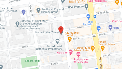 Map of the neighborhood around Martin Luther Tower