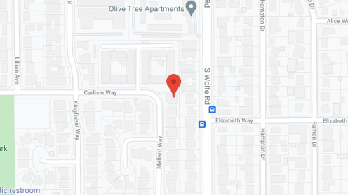 Map of the neighborhood around Sunnyvale Serenity Home