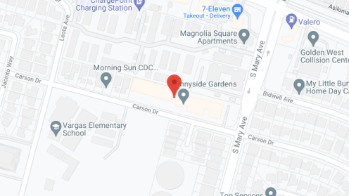 Map of the neighborhood around Sunnyside Gardens