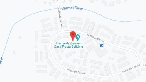 Map of the neighborhood around Hacienda Carmel Community