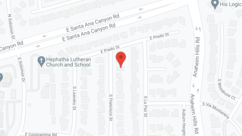 Map of the neighborhood around Anaheim Hills Manor