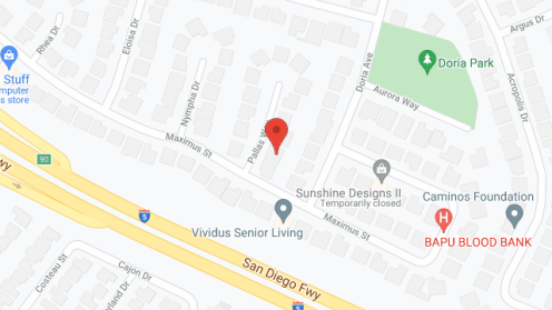 Map of the neighborhood around Mission Viejo Care Cottages I