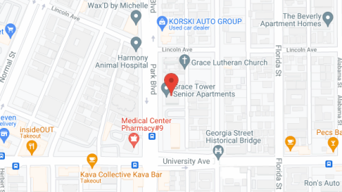 Map of the neighborhood around Grace Tower