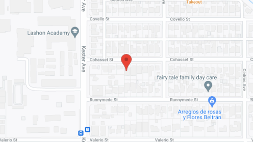 Map of the neighborhood around E and R Board and Care I