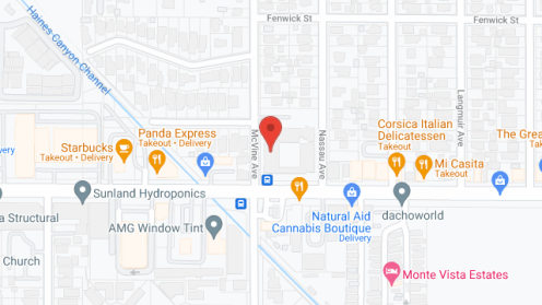 Map of the neighborhood around Burns Manor Apartments
