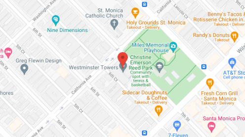 Map of the neighborhood around Westminster Towers