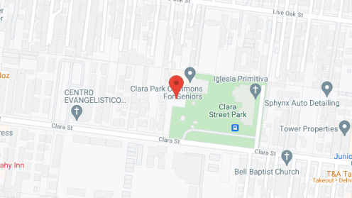 Map of the neighborhood around Clara Park Village Apartments