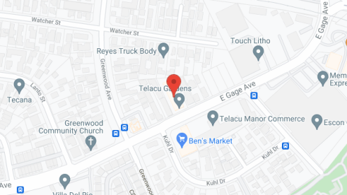 Map of the neighborhood around Telacu Gardens