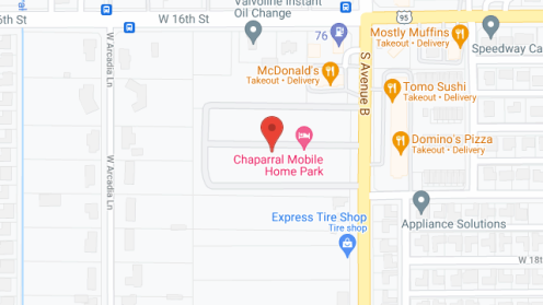 Map of the neighborhood around Chaparral Mobile Home Park