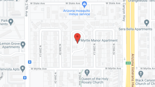 Map of the neighborhood around Myrtle Manor Apartment