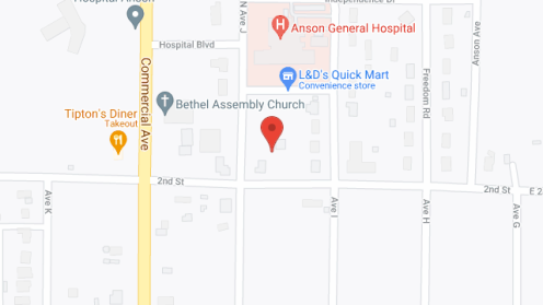 Map of the neighborhood around Anson Healthcare Ctr