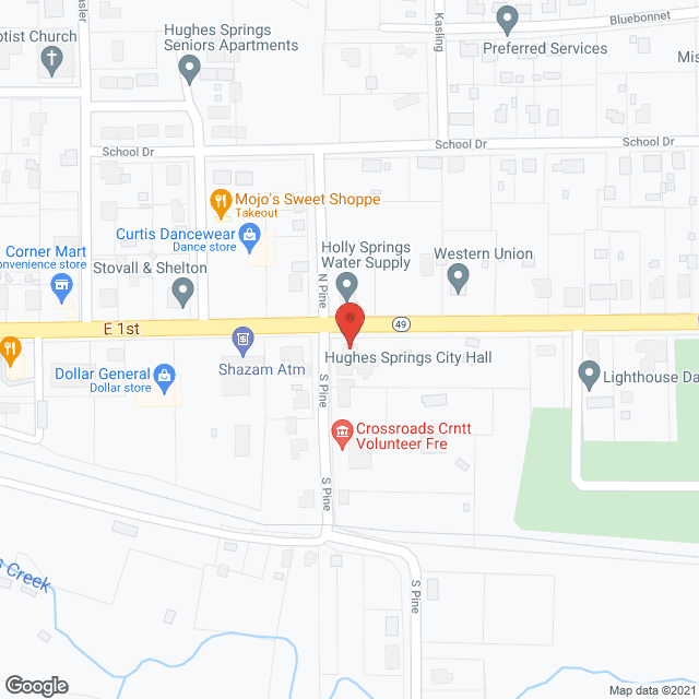 Hughes Springs Nursing Home in google map