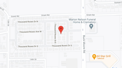 Map of the neighborhood around 1000 Roses Retirement Cmnty