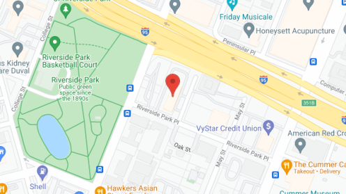 Map of the neighborhood around Riverside Park Apartments