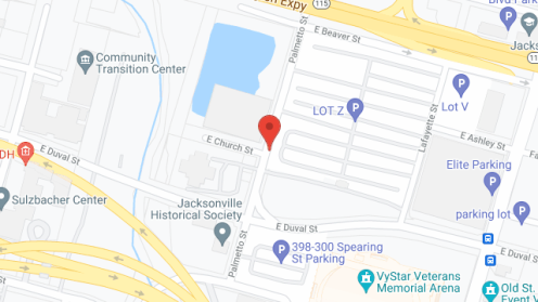 Map of the neighborhood around Jones Sheltered Care
