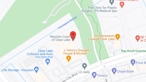 Map of the neighborhood around Reunion Court of Clear Lake