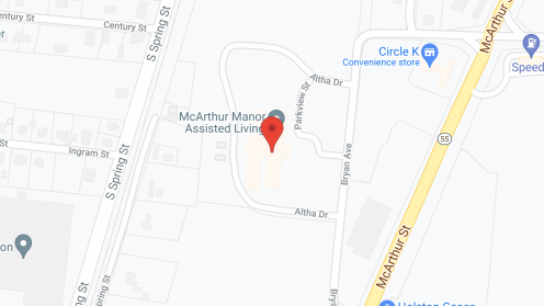 Map of the neighborhood around McArthur Manor
