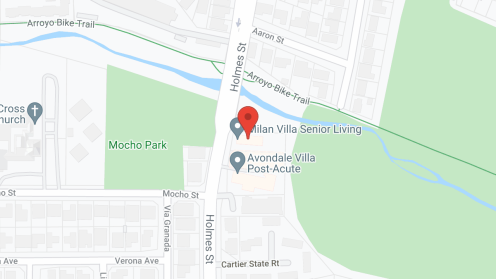 Map of the neighborhood around Milan Villa Senior Living
